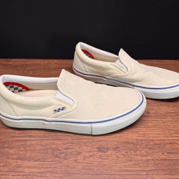 Vans Men’s 9 Cream Slip-On Pro Cush Skate Shoes – Classic 500714 Style - Picture 4 of 5